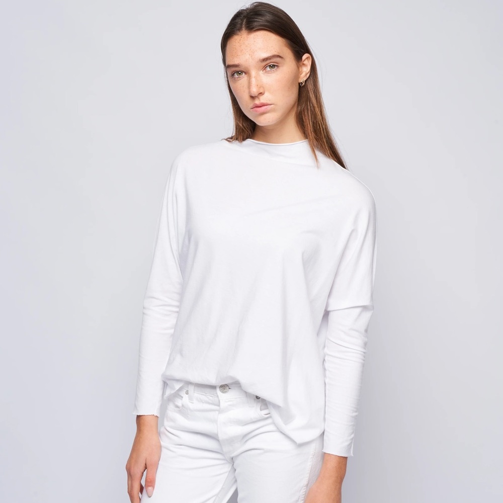 Frank and Eileen funnel neck white small tee